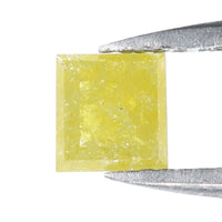 Natural Loose Princess Yellow Color Diamond 0.66 CT 4.40 MM Princess Shape Rose Cut Diamond KR1800