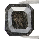 Natural Loose Emerald Salt And Pepper Diamond Black Grey Color 0.92 CT 6.35 MM Emerald Shape Rose Cut Diamond KDK1648