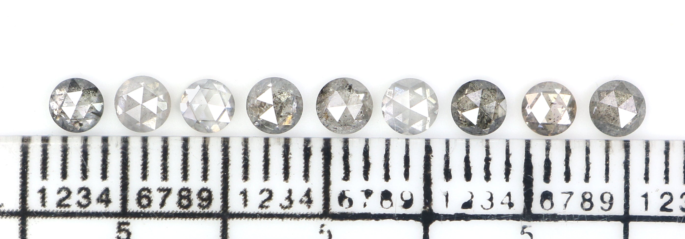 1.02 Ct Natural Loose Round Rose Cut Diamond Salt And Pepper Round Diamond 2.75 MM Natural Black Grey Color Round Rose Cut Diamond LQ2773