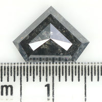 Natural Loose Shield Salt And Pepper Diamond Black Grey Color 3.47 CT 8.75 MM Shield Shape Rose Cut Diamond KDL962