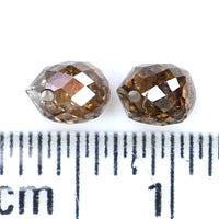 Natural Loose briolette Brown Color Diamond 0.82 CT 4.20 MM Drop Shape Rose Cut Diamond L9893