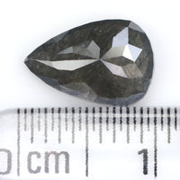 1.37 CT Natural Loose Pear Shape Diamond Salt And Pepper Pear Rose Cut Diamond 9.60 MM Black Grey Color Pear Shape Rose Cut Diamond QL1577