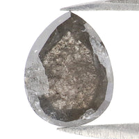 Natural Loose Pear Salt And Pepper Diamond Grey Color 1.53 CT 7.90 MM Pear Shape Rose Cut Diamond KDL8270