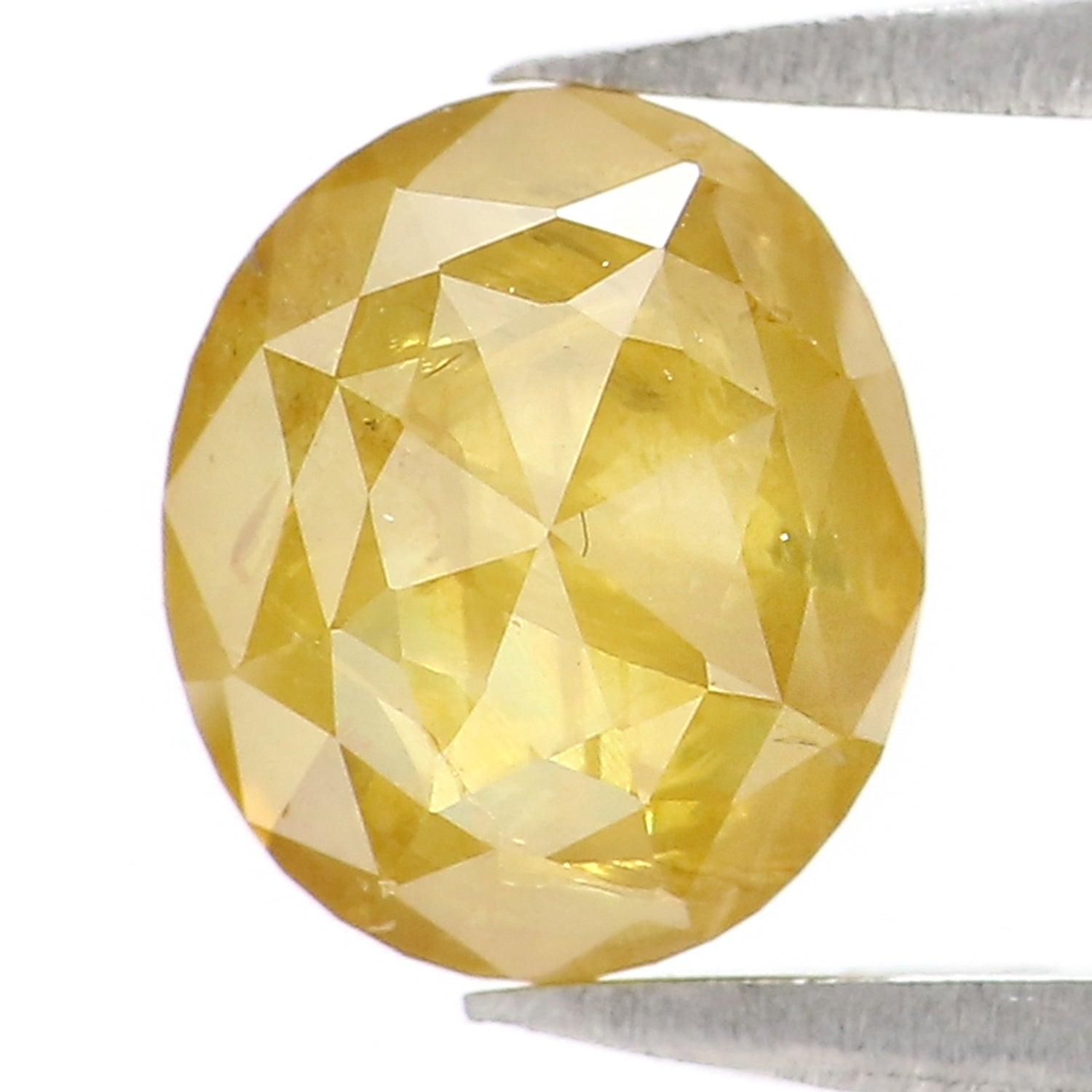 1.73 CT Natural Loose Oval Shape Diamond Yellow Color Oval Cut Diamond 7.20 MM Natural Loose Yellow Diamond Oval Rose Cut Diamond LQ2696