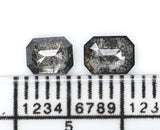 Natural Loose Emerald Salt And Pepper Diamond Black Grey Color 0.65 CT 4.45 MM Emerald Shape Rose Cut Diamond KDL2544