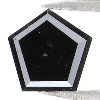 Natural Loose Pentagon Diamond Black Color 0.97 CT 6.28 MM Pentagon Shape Rose Cut Diamond L9613