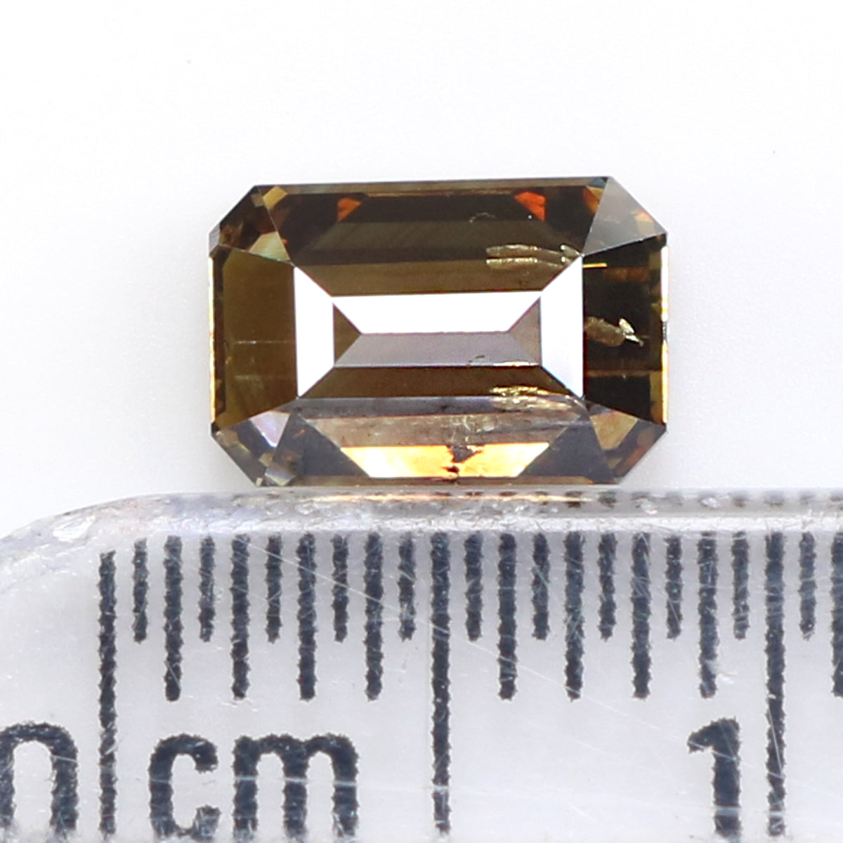 0.96 Ct Natural Loose Emerald Shape Diamond Brown Color Emerald Cut Diamond 6.90 MM Natural Brown Diamond Emerald Rose Cut Diamond LQ1768