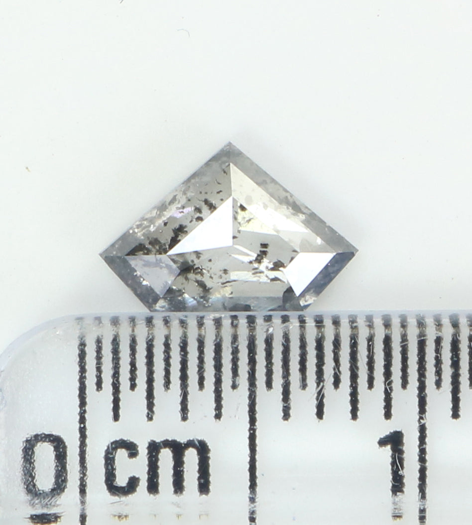 0.64 CT Natural Loose Shield Shape Diamond Salt And Pepper Shield Diamond 5.00 MM Natural Loose Black Color Shield Rose Cut Diamond QL9471