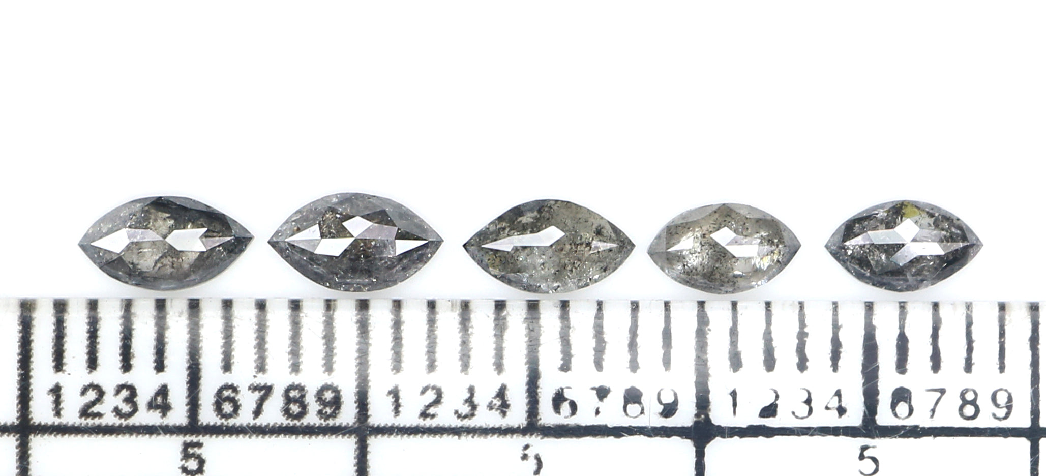 0.75 CT Natural Loose Marquise Shape Diamond Salt And Pepper Marquise Cut Diamond 5.25 MM Black Grey Color Marquise Rose Cut Diamond KQ2633