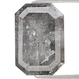 Natural Loose Emerald Salt And Pepper Diamond Black Grey Color 0.56 CT 5.50 MM Emerald Shape Rose Cut Diamond L1028