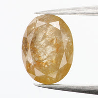 0.69 Ct Natural Loose Diamond, Oval Diamond, Yellow Diamond, Antique Diamond, Oval Cut Diamond, Rustic Diamond, Real Diamond KDK2299