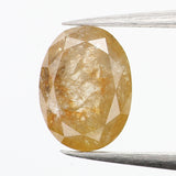 0.69 Ct Natural Loose Diamond, Oval Diamond, Yellow Diamond, Antique Diamond, Oval Cut Diamond, Rustic Diamond, Real Diamond KDK2299