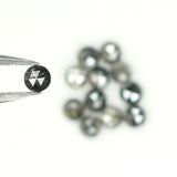 0.91 Ct Natural Loose Diamond, Round Rose Cut Diamond, Black Diamond, Gray Diamond, Salt and Pepper Diamond, Rose Cut Diamond L7993
