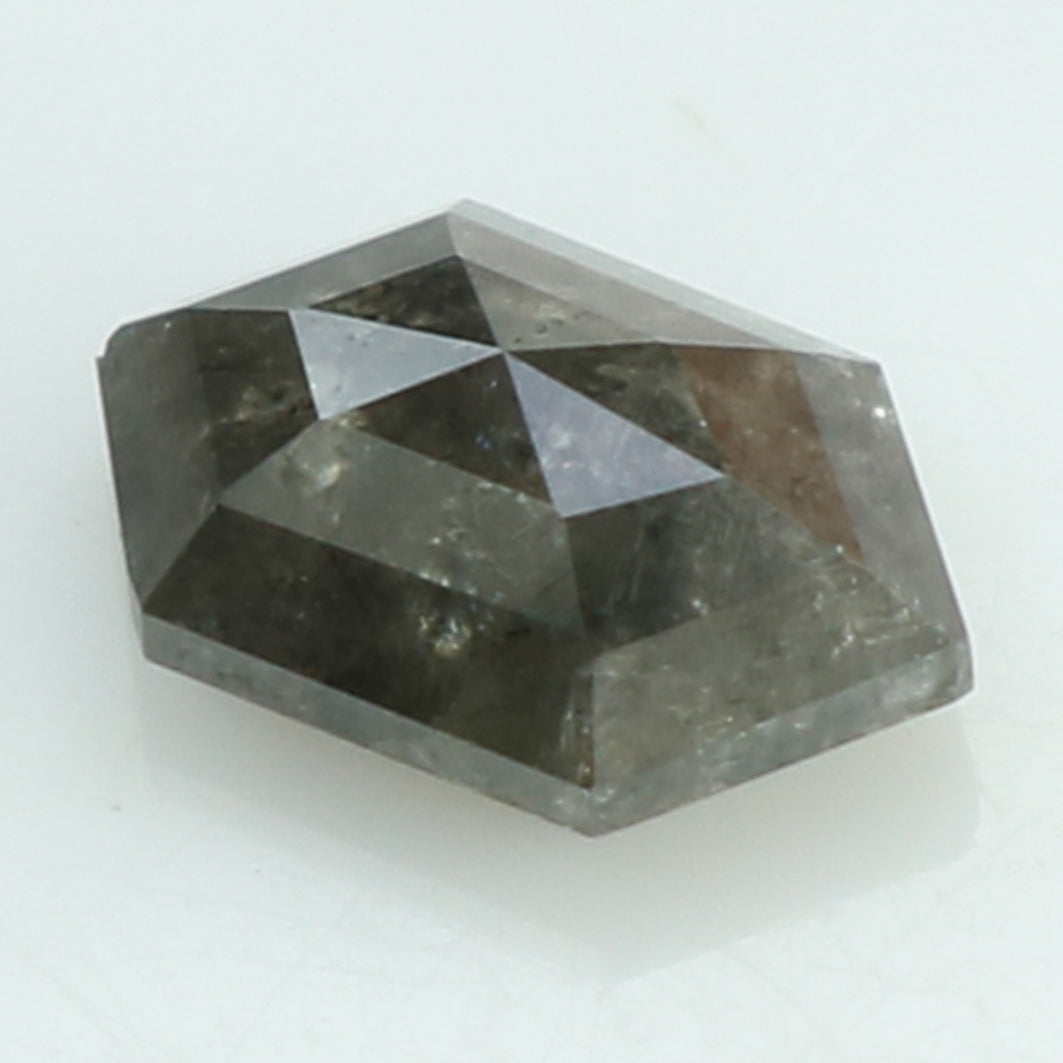 0.70 CT Natural Loose Hexagon Shape Diamond Salt And Pepper Hexagon Cut Diamond 7.05 MM Natural Black Grey Hexagon Rose Cut Diamond QL8153