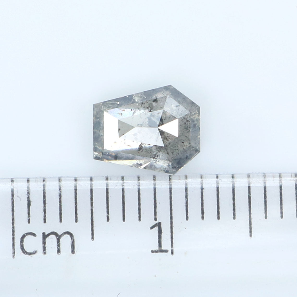 1.11 CT Natural Loose Coffin Shape Diamond Salt And Pepper Coffin Cut Diamond 6.80 MM Black Grey Color Coffin Shape Rose Cut Diamond QK2178