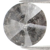 Natural Loose Round Salt And Pepper Diamond Black Grey Color 1.26 CT 6.55 MM Round Brilliant Cut Diamond L1419
