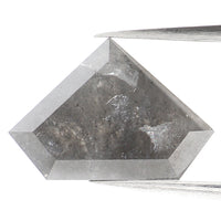 Natural Loose Shield Salt And Pepper Diamond Grey Color 3.67 CT 8.90 MM Shield Shape Rose Cut Diamond KDL982