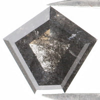 Natural Loose Pentagon Salt And Pepper Diamond Black Grey Color 0.80 CT 6.40 MM Pentagon Rose cut Diamond L1300
