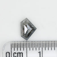 0.75 Ct Natural Loose Diamond, Salt And Pepper Diamond, Shield Cut Diamond, Black Gray Color Diamond, Rose Cut Real Rustic Diamond KDL9852