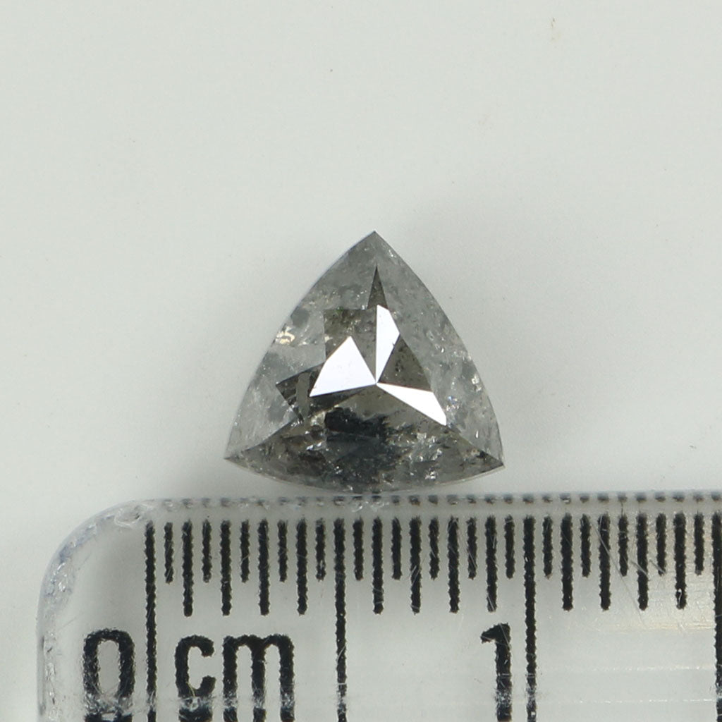 1.62 CT Natural Loose Triangle Shape Diamond Salt And Pepper Triangle Cut Diamond 7.00 MM Black Grey Color Triangle Rose Cut Diamond QL128