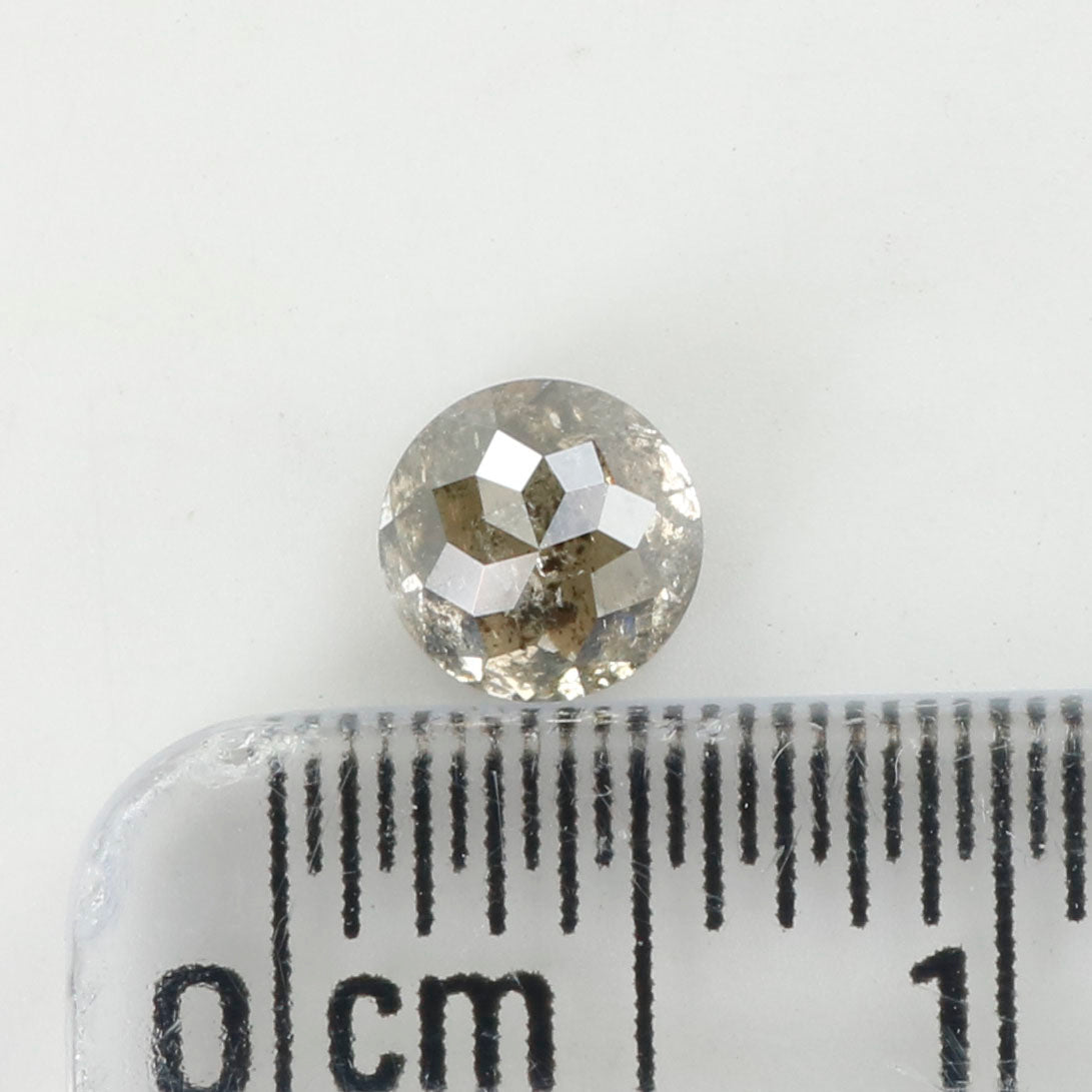 0.49 Ct Natural Loose Round Rose Cut Diamond Salt And Pepper Round Shape Diamond 4.50 MM Natural Black Grey Round Rose Cut Diamond LQ9813