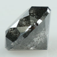1.25 Ct Natural Loose Diamond Round Black Grey Salt And Pepper Color I3 Clarity 6.40 MM KDL8301