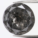 1.60 Ct Natural Loose Diamond, Round Rose Cut Diamond, Black Diamond, Gray Diamond, Salt and Pepper Diamond, Rose Cut Diamond, L519