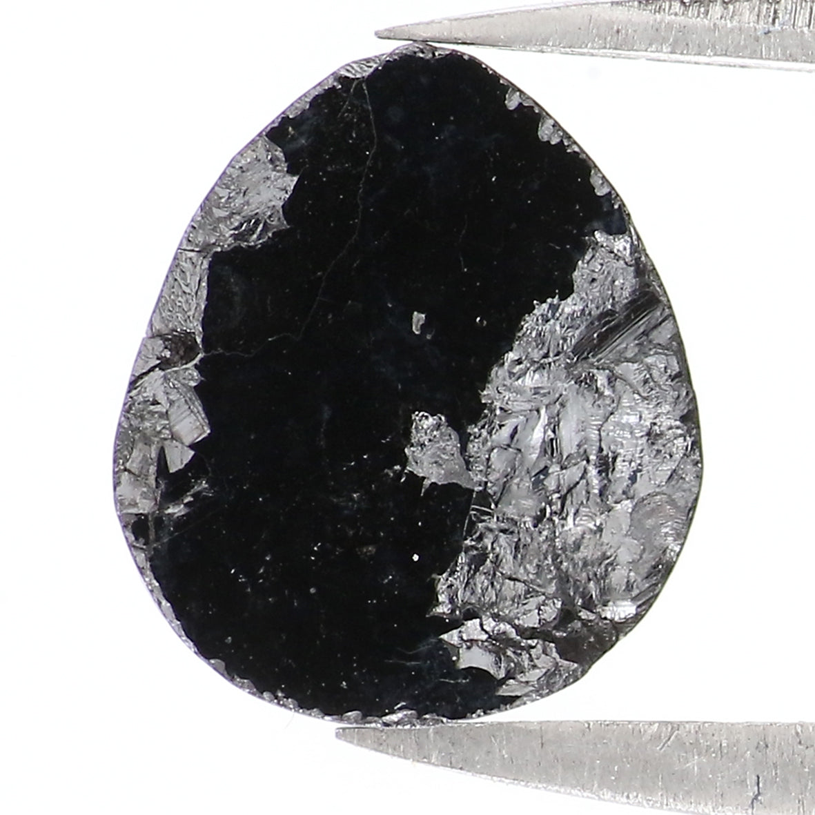 2.47 CT Natural Loose Pear Shape Diamond Black Color Pear Cut Diamond 8.90 MM Natural Loose Black Color Diamond Pear Rose Cut Diamond LQ1605