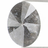 Natural Loose Oval Salt And Pepper Diamond Black Grey Color 1.46 CT 8.30 MM Oval Shape Rose Cut Diamond L1129