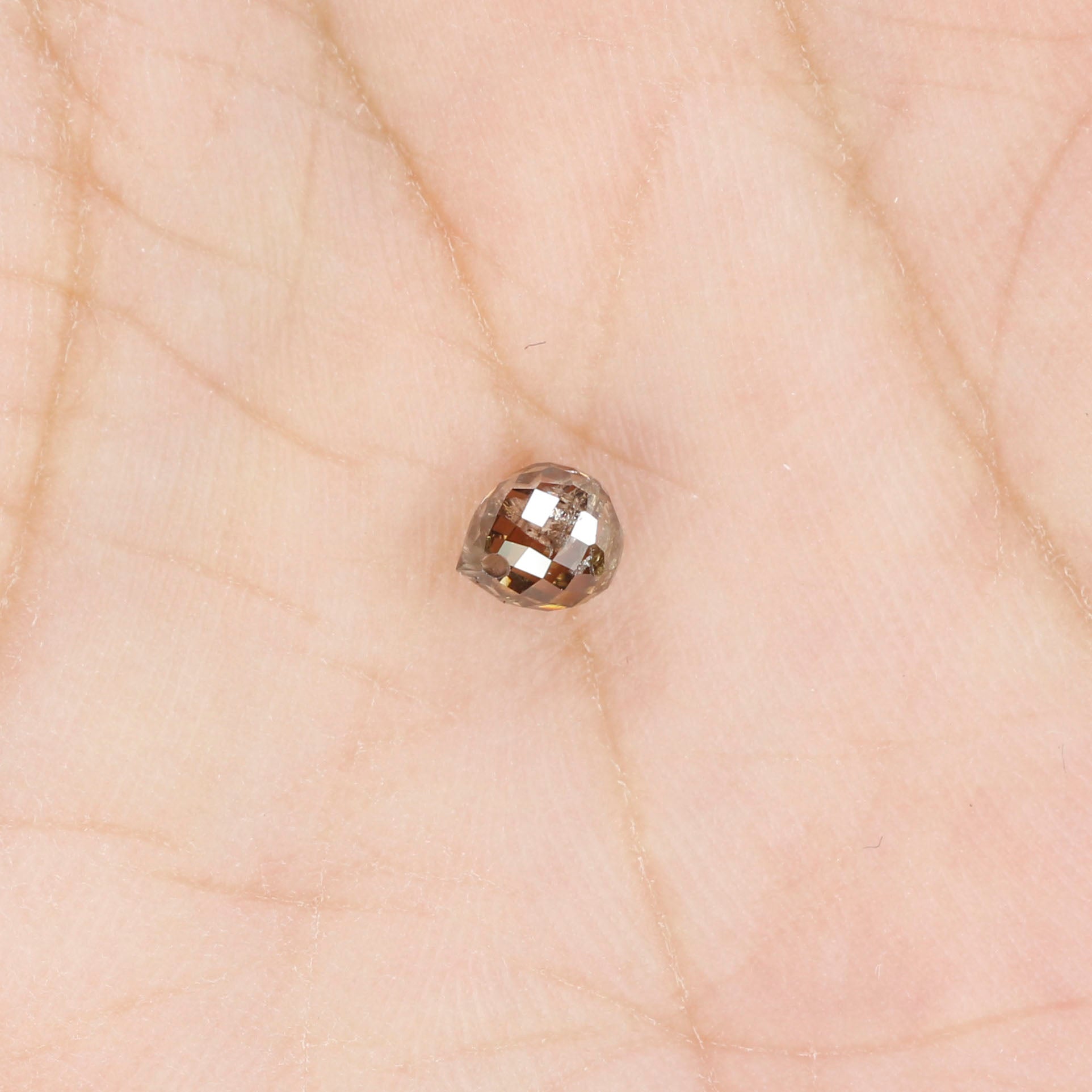 0.59 Ct Natural Loose Briolette Shape Diamond Brown Color Drop Diamond 4.60 MM Natural Loose Brown Color Briolette Rose Cut Diamond LQ131