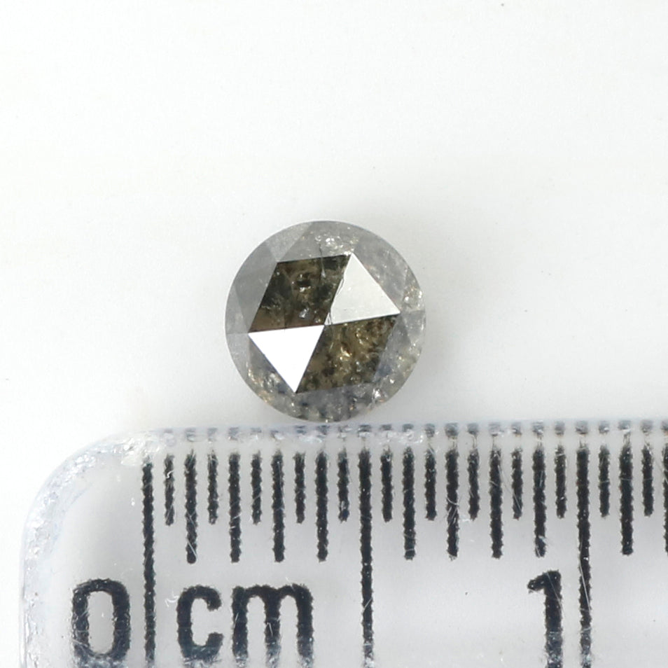 0.53 Ct Natural Loose Round Rose Cut Diamond Black Grey Color Rose Cut Diamond 4.60 MM Natural Loose Salt And Pepper Rose Cut Diamond QL7404
