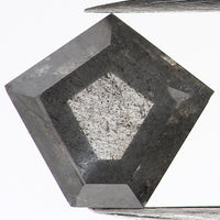0.92 CT Natural Loose Diamond, Pentagon Cut Diamond, Salt And Pepper Diamond, Black Gray Diamond, Pentagon Shape, Rose Cut Diamond KDL438