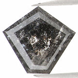 Natural Loose Pentagon Salt And Pepper Diamond Black Grey Color 0.98 CT 7.00 MM Pentagon Rose Cut Diamond KDL1222