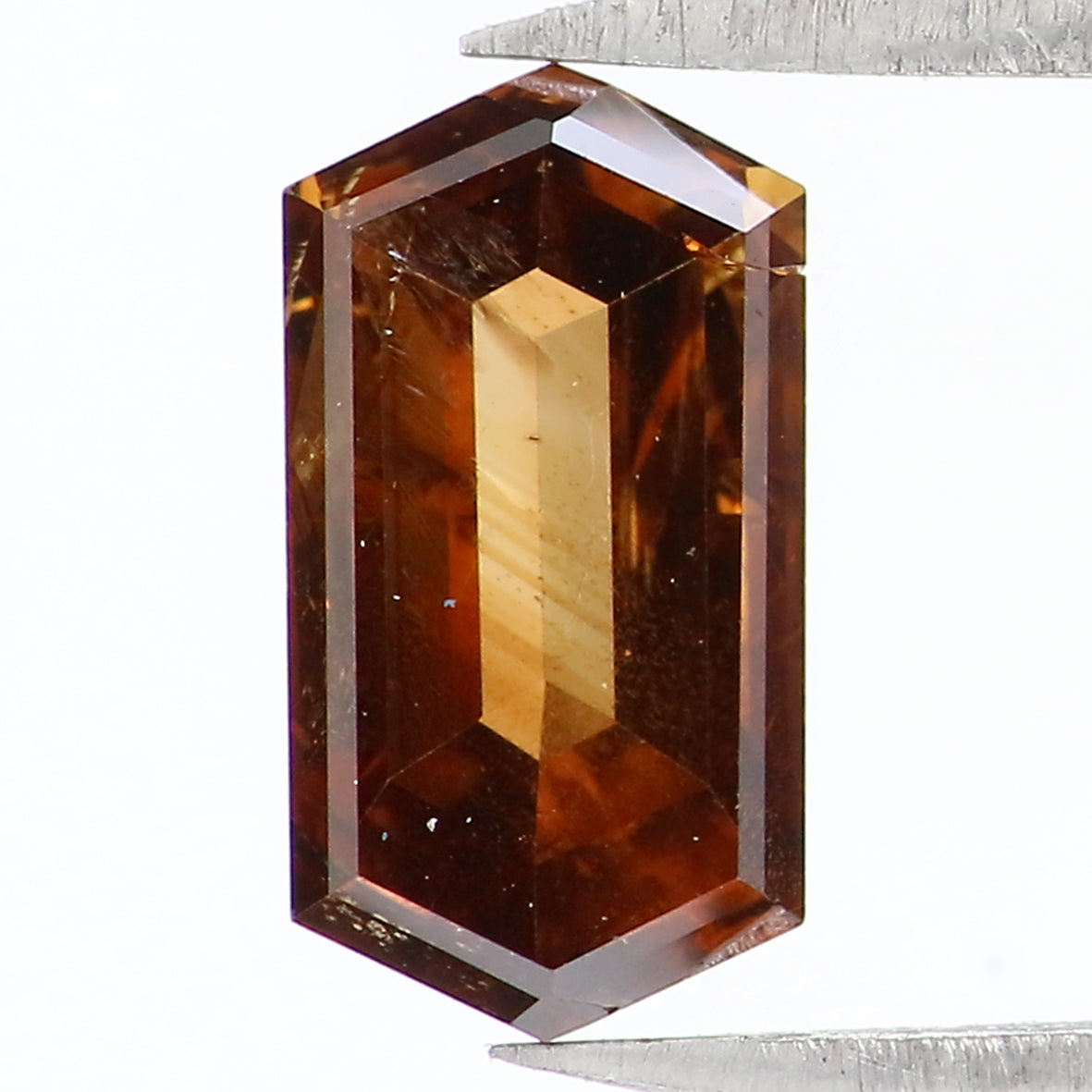 0.76 CT Natural Loose Hexagon Shape Diamond Brown Color Hexagon Shape Diamond 7.40 MM Natural Loose Brown Hexagon Rose Cut Diamond QL1660