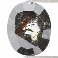 Natural Loose Oval Salt And Pepper Diamond Black Grey Color 1.21 CT 7.20 MM Oval Shape Rose Cut Diamond KDL1259