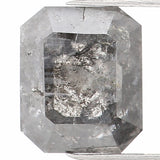 Natural Loose Emerald Salt And Pepper Diamond Black Grey Color 1.10 CT 6.50 MM Emerald Shape Rose Cut Diamond KDL974