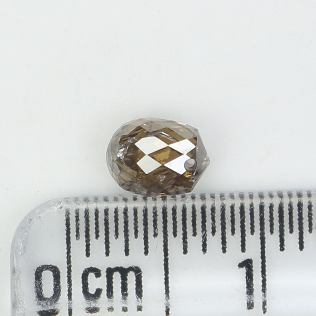 0.78 Ct Natural Loose Briolette Shape Diamond Brown Color Drop Diamond 5.30 MM Natural Loose Brown Color Briolette Rose Cut Diamond LQ9838
