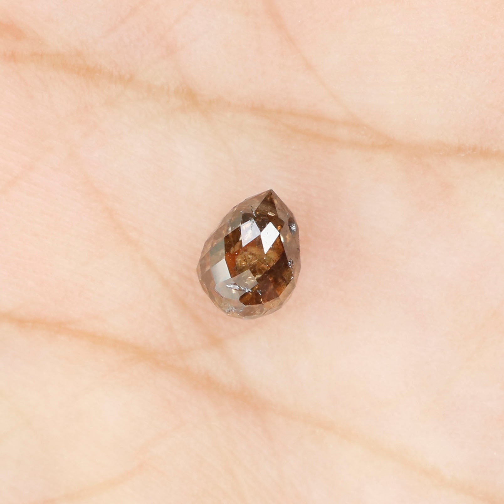 0.79 Ct Natural Loose Briolette Shape Diamond Brown Color Drop Diamond 5.55 MM Natural Loose Brown Color Briolette Rose Cut Diamond LQ9824