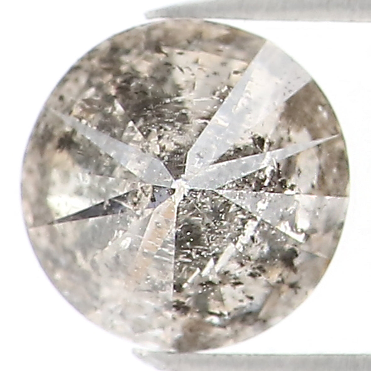 Natural Loose Round Salt And Pepper Diamond Black Grey Color 0.33 CT 4.40 MM Round Brilliant Cut Diamond L1109
