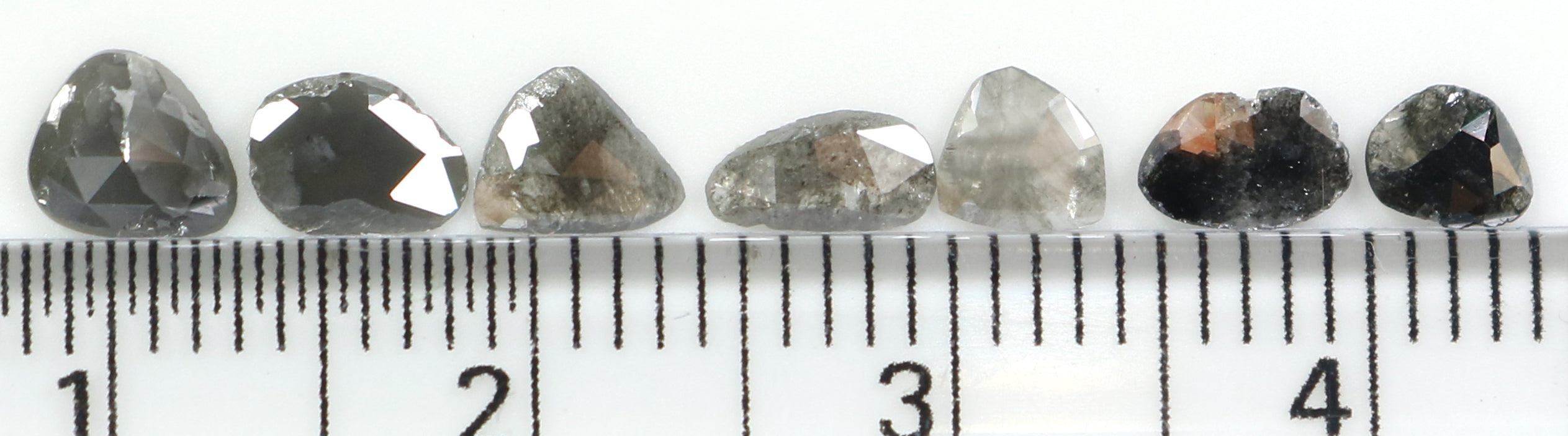 Natural Loose Slice Salt And Pepper Diamond Black Grey Color 1.24 CT 4.20 MM Slice Shape Rose Cut Diamond L1441