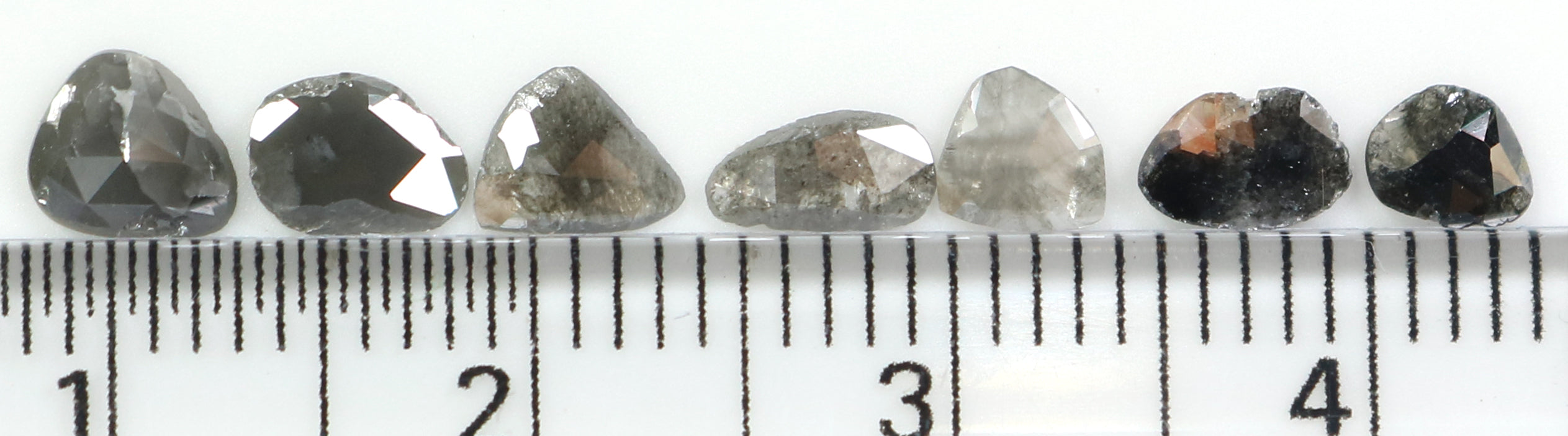 1.24 Ct Natural Loose Slice Shape Diamond Salt And Pepper Slice Diamond 4.20 MM Natural Black Grey Color Slice Irregular Cut Diamond LQ1441