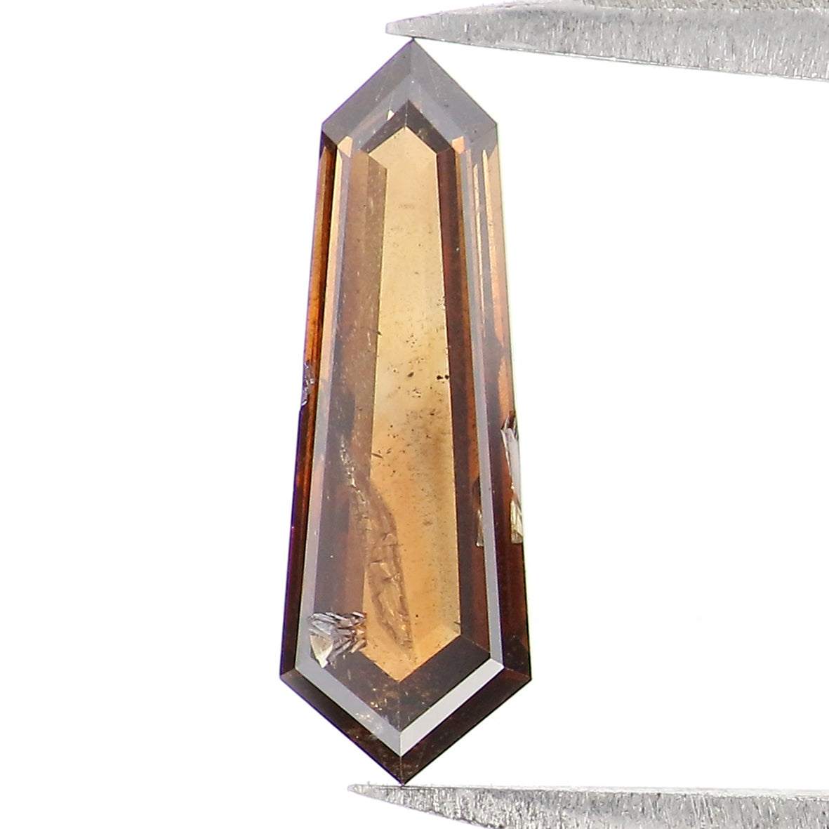 0.58 CT Natural Loose Shield Shape Diamond Brown Color Shield Cut Diamond 10.40 MM Natural Brown Diamond Shield Rose Cut Diamond LQ1621