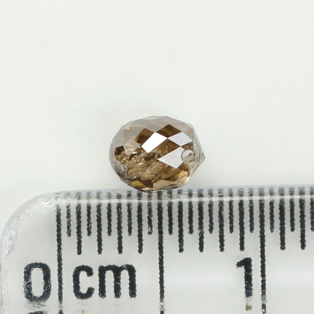 0.58 Ct Natural Loose Briolette Shape Diamond Brown Color Drop Diamond 4.70 MM Natural Loose Brown Color Briolette Rose Cut Diamond LQ9827