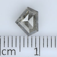 1.29 Ct Natural Loose Diamond Shield Gray Salt And Pepper Color I3 Clarity 6.00 MM KDK2172