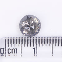 1.57 Ct Natural Loose Diamond Round Rose Cut Black Grey Salt And Pepper Color 7.06 MM KDL9234