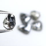 Natural Loose Slice Salt And Pepper Diamond Black Grey Color 0.98 CT 4.00 MM Slice Shape Rose Cut Diamond L1508