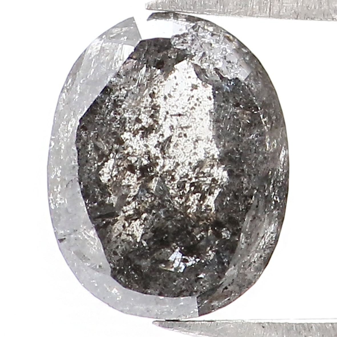 0.95 Ct Natural Loose Oval Shape Diamond Black Grey Color Diamond 6.80 MM Natural Loose Diamond Salt and Pepper Oval Shape Diamond QL1544