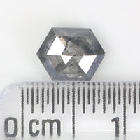 0.90 CT Hexagon Cut Diamond, Salt and Pepper Diamond, Natural Loose Diamond, Black Diamond, Grey Diamond, Rustic  Rose Cut Diamond KDL9970
