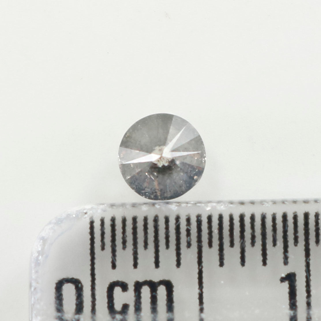 0.37 Ct Natural Loose Diamond, Round Brilliant Cut, Salt Pepper Diamond, Black Diamond, Gray Diamond, Rustic Diamond L5065