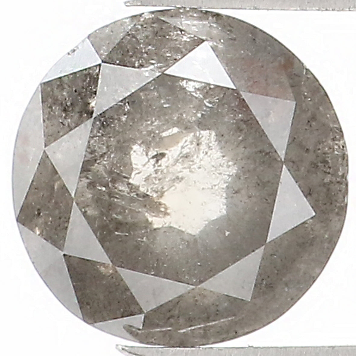 0.87 CT Natural Loose Round Rose Cut Diamond Salt And Pepper Round Shape Diamond 5.80 MM Natural Black Grey Round Rose Cut Diamond LQ1197